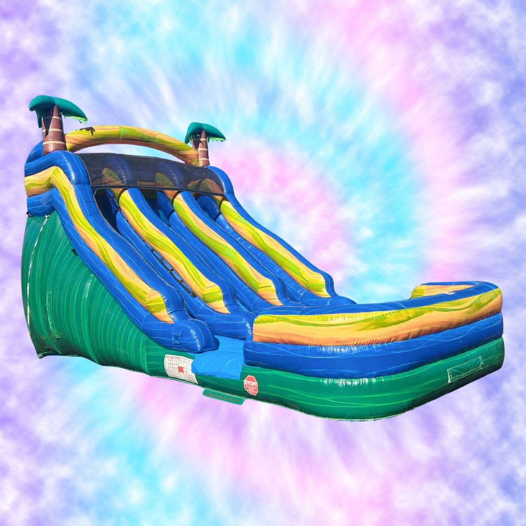 Tropical inflatable water slide rental
